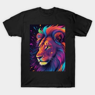 Colourful Lion Head Close Up T-Shirt